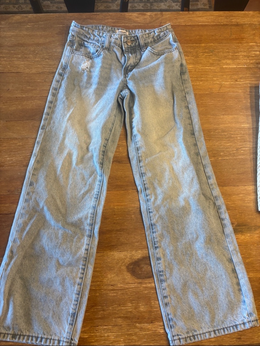 RSQ Light Blue Girls Low Rise Wide Leg Jeans